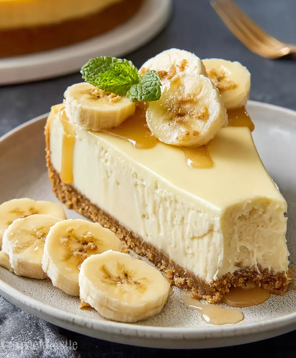 Banana Cream Cheesecake Recipe-Decadent & Easy