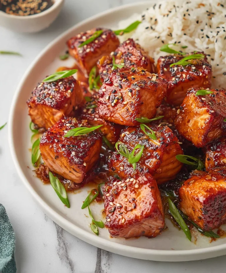 Honey Garlic Salmon Bites Easy Min Recipe
