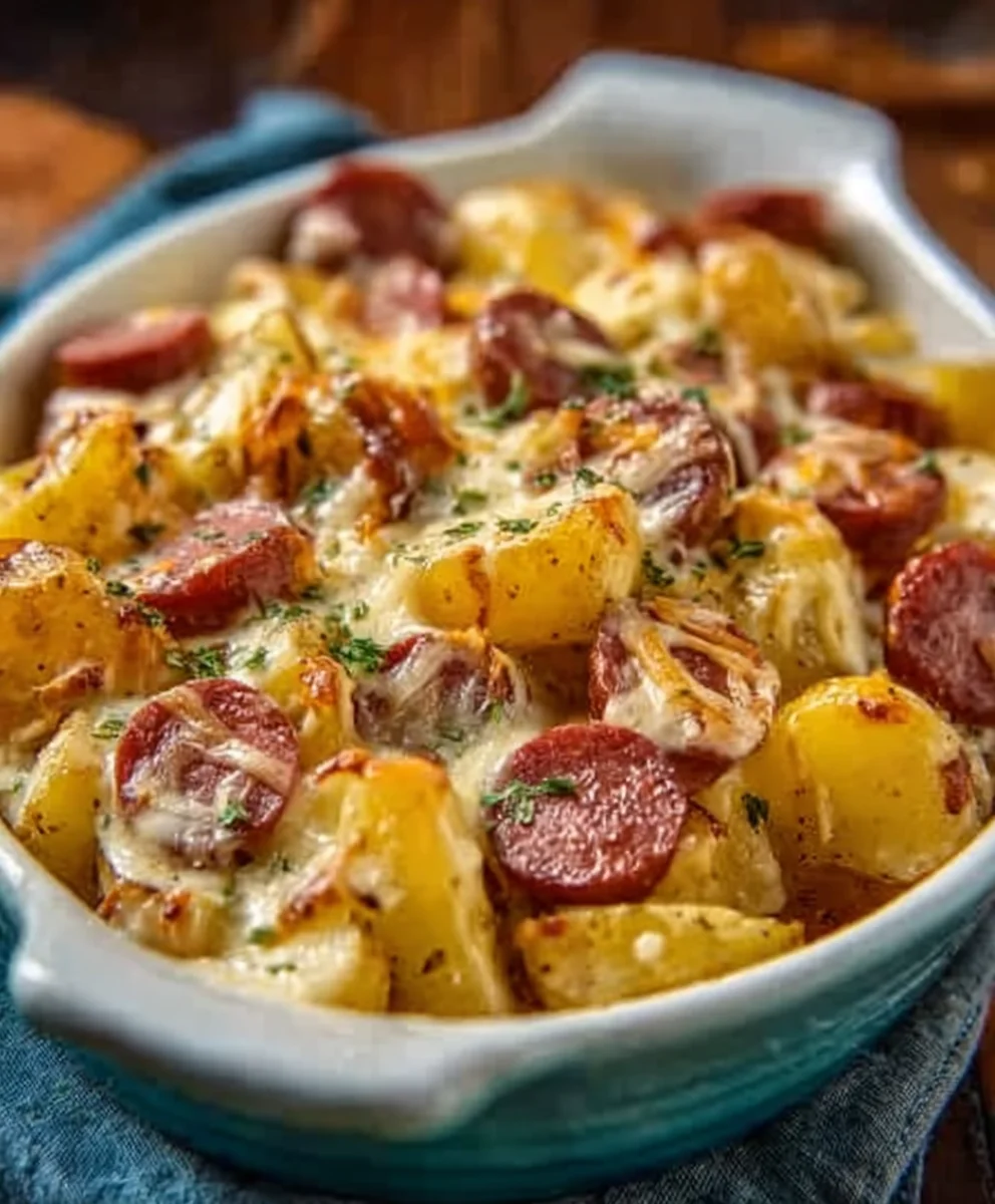 Cheesy Beef Sausage Potatoes-Ranch Flavor