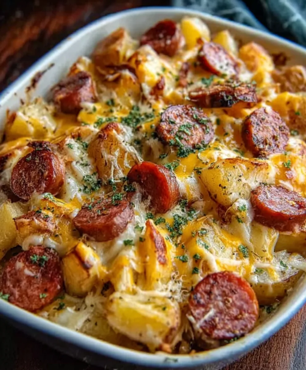Cheesy Beef Sausage Potatoes-Ranch Flavor