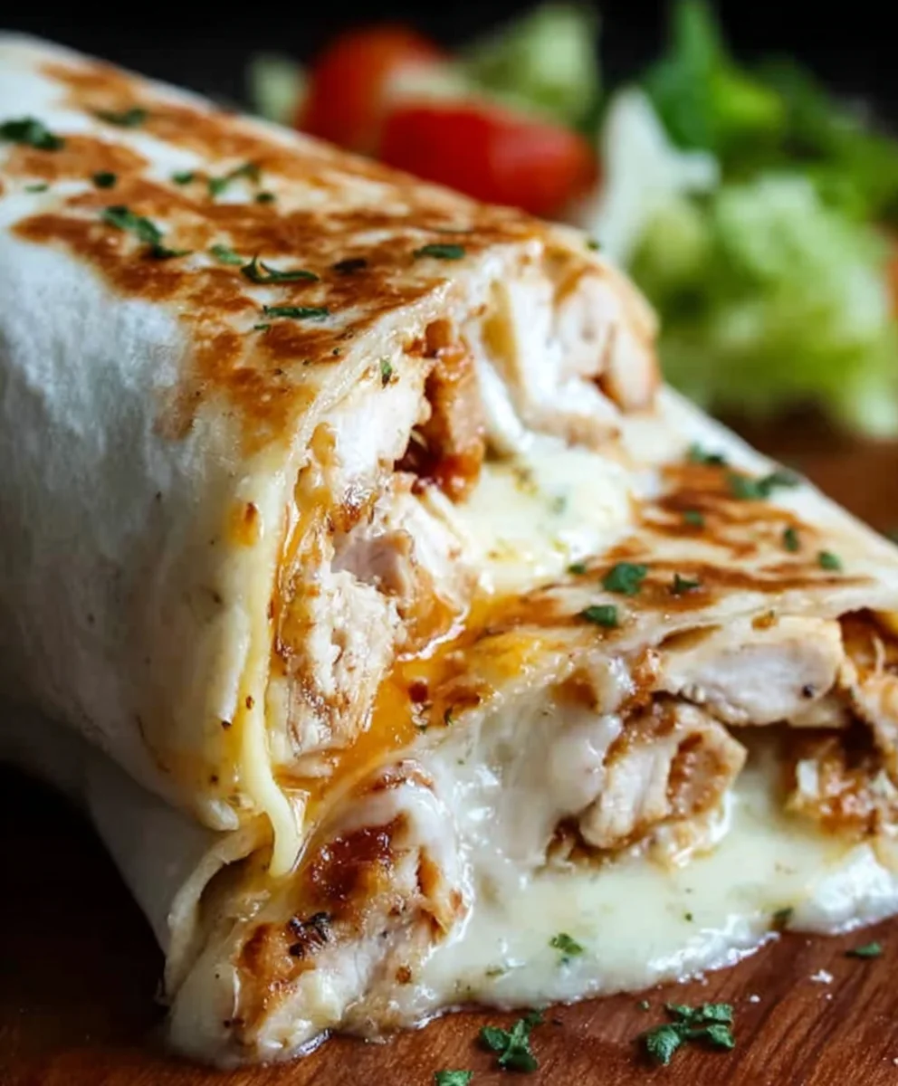 Cheesy Garlic Chicken Wraps - Easy Weeknight Meal