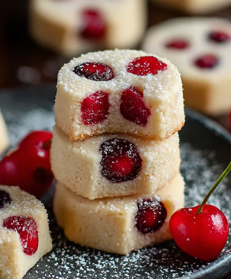 Christmas Cherry Shortbread Cookies-Festive & Easy