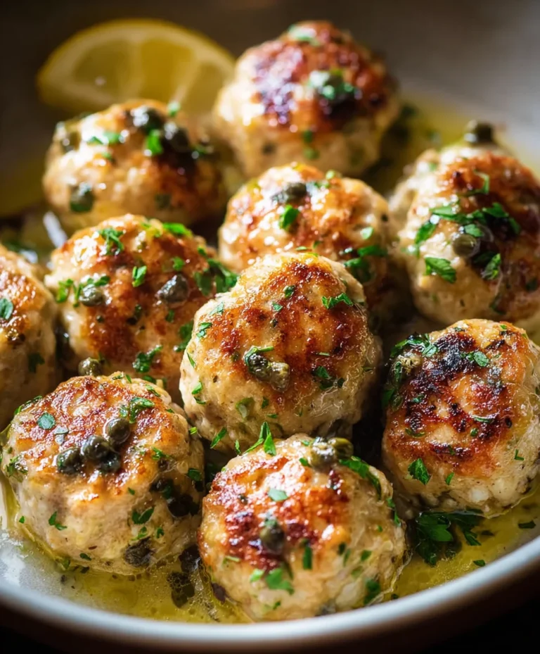 Chicken Piccata Meatballs- Easy Weeknight Dinner