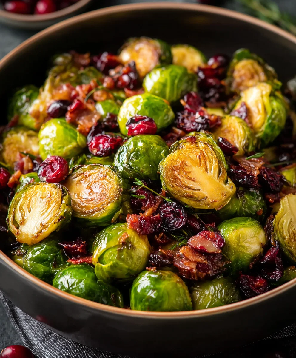 Brussels Sprouts with Cranberries - Easy Side Dish