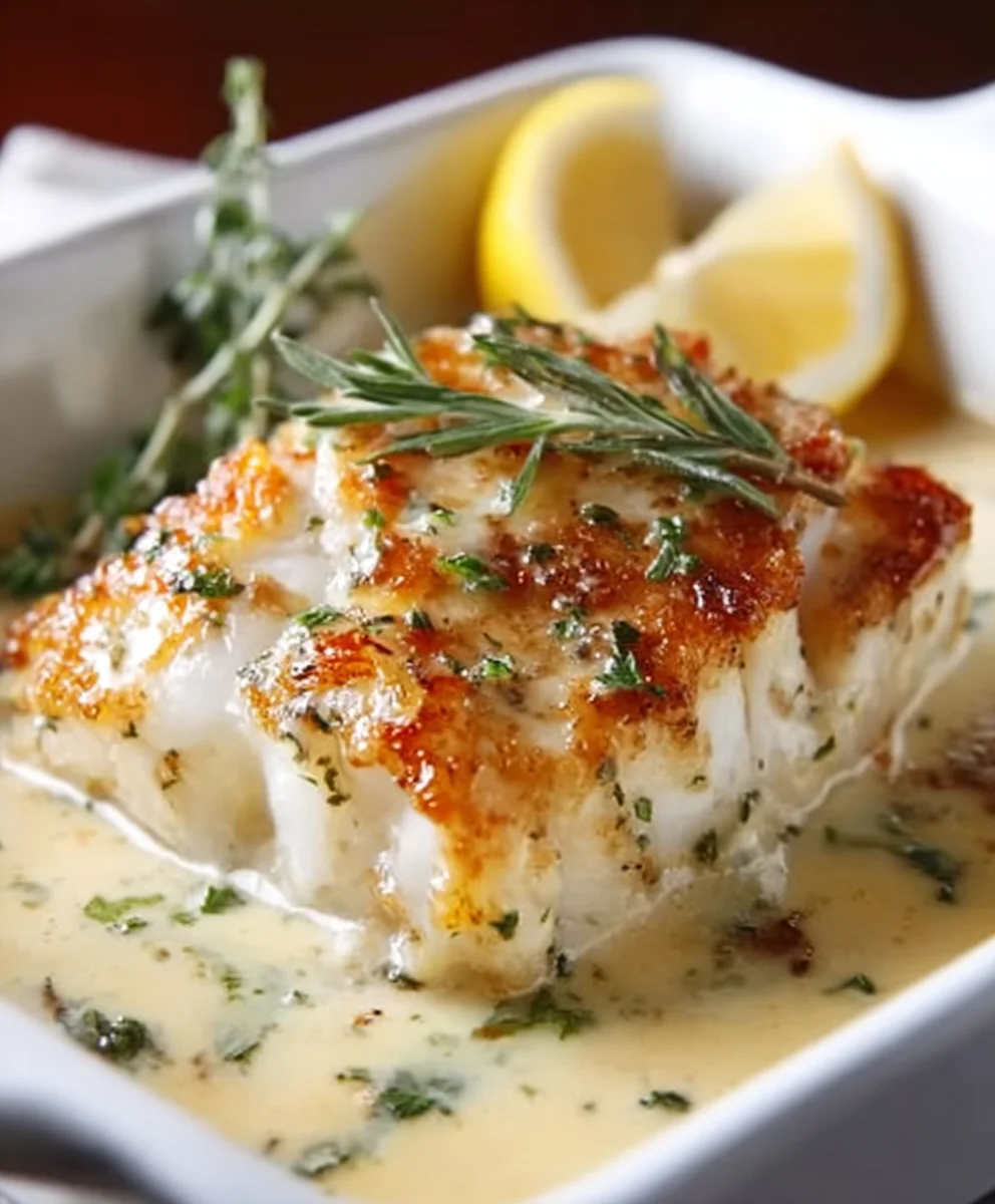 Baked Cod Coconut Lemon Cream Sauce Recipe