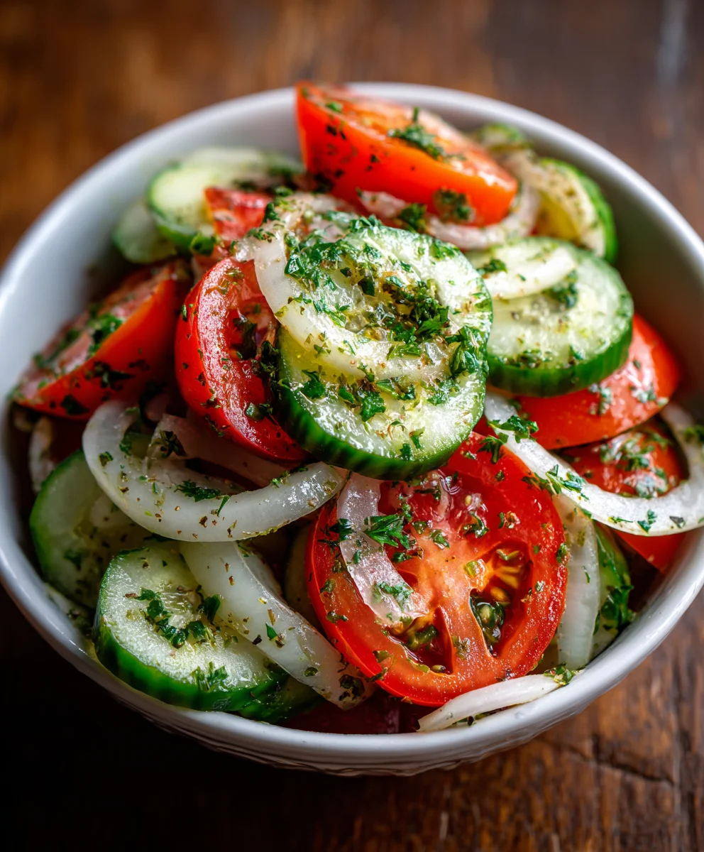 Mediterranean Salad - Fresh Cucumber Tomato Onion