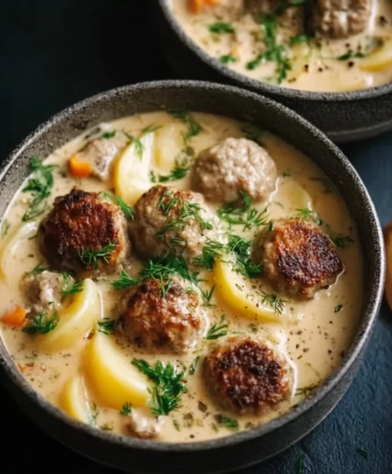 Cozy Swedish Meatball Soup – Hearty Beef & Creamy Comfort