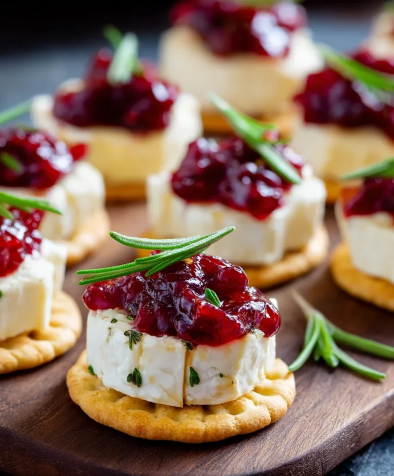 Easy No-Bake Cranberry Brie Bites Appetizer