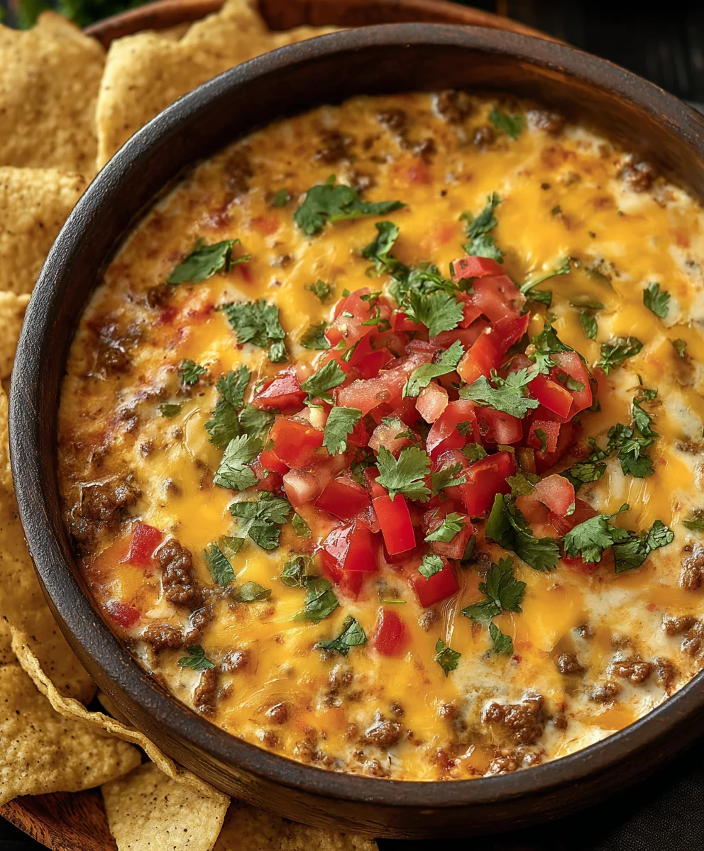 Spicy Beef Cowboy Queso-Easy Delicious Dip
