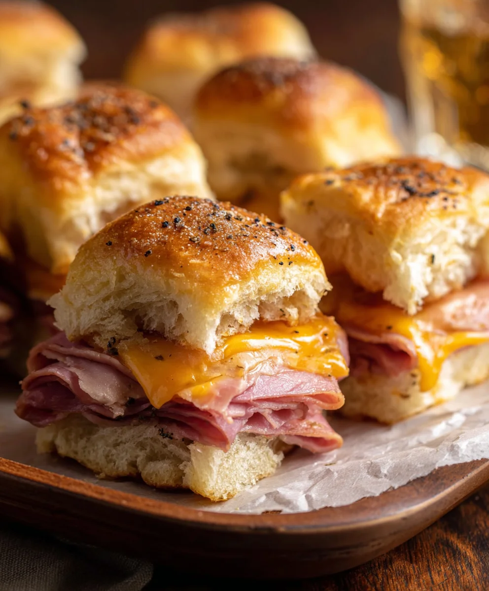 Baked Beef Beef Ham Cheese Sliders - Easy Appetizer