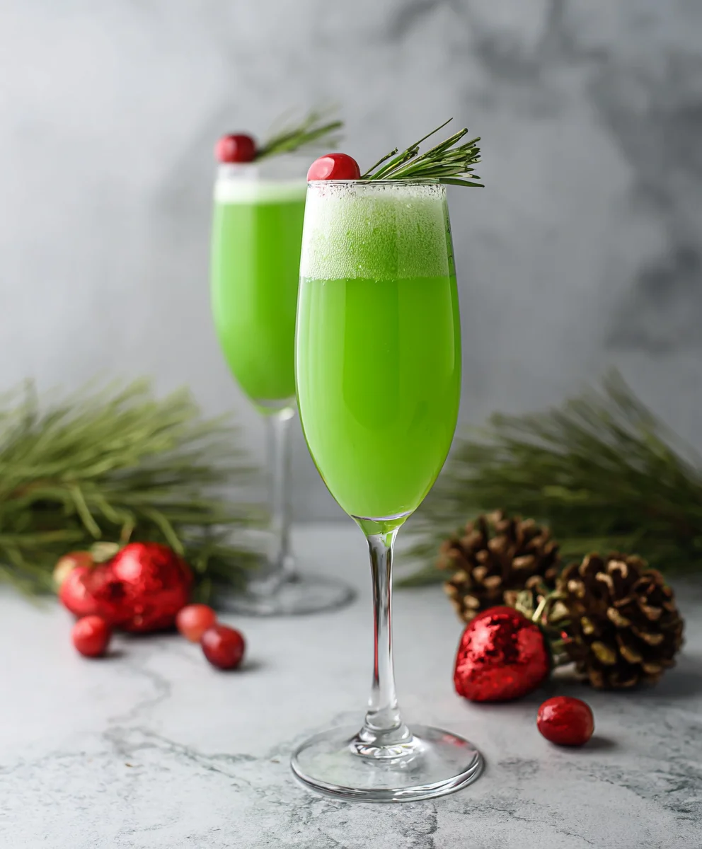 Grinch Mimosa Recipe- Festive Non-Non-Non-Alcoholic Alternativeic Holiday Drink