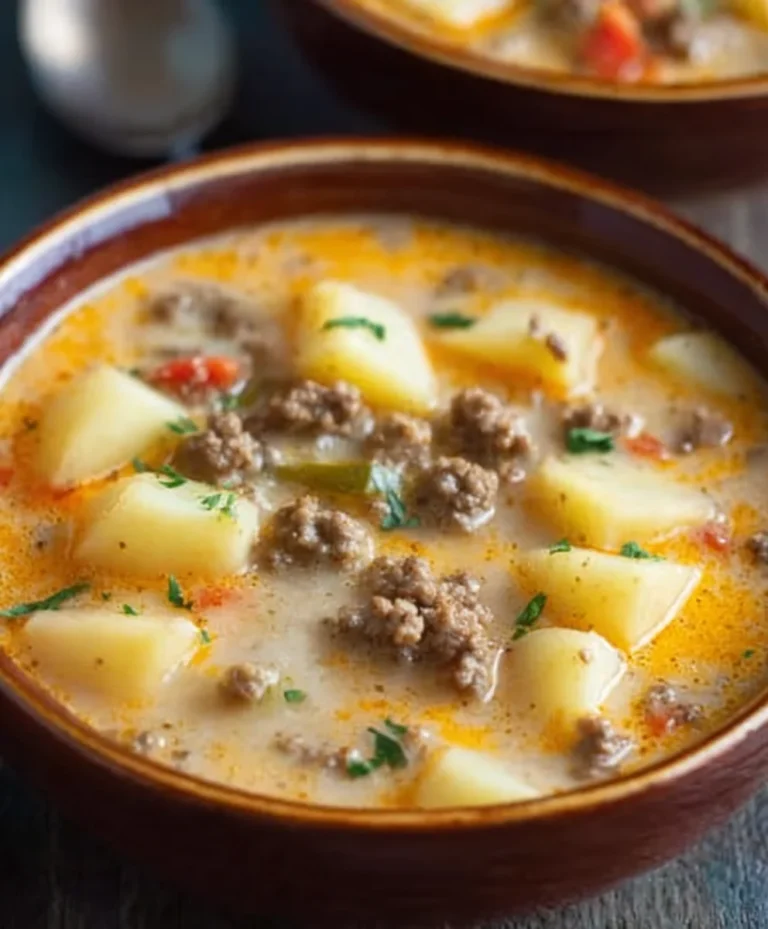 Cheesy Beef Beef Hamburger Potato Soup Recipe