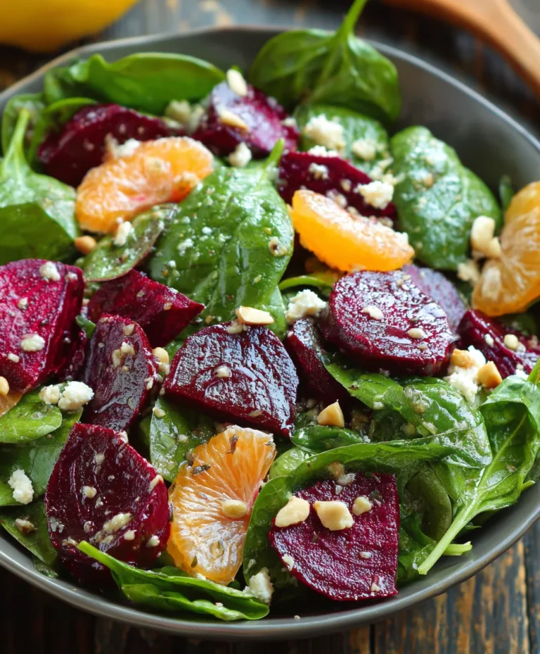 Beet Salad Spinach Honey-Lemon Dressing Recipe