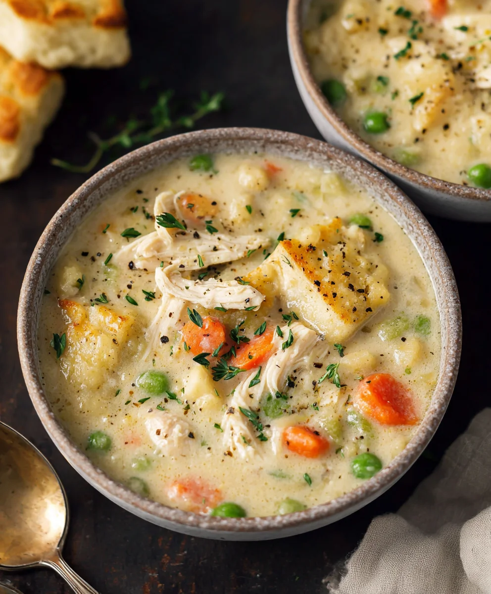 Creamy Chicken Pot Pie Soup - Cozy Comfort Food