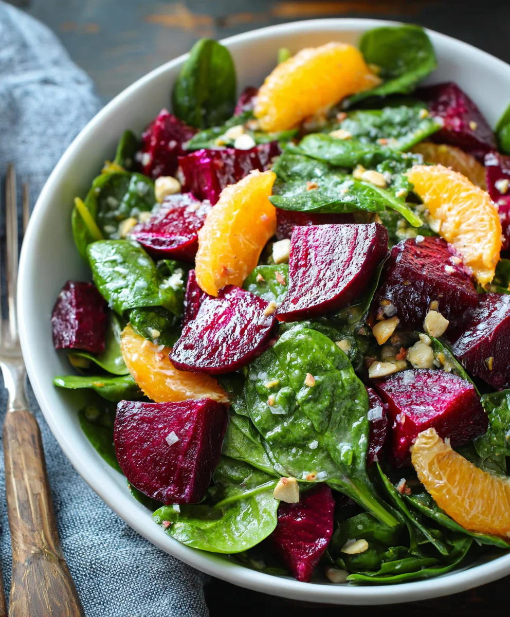 Beet Salad Spinach Honey-Lemon Dressing Recipe