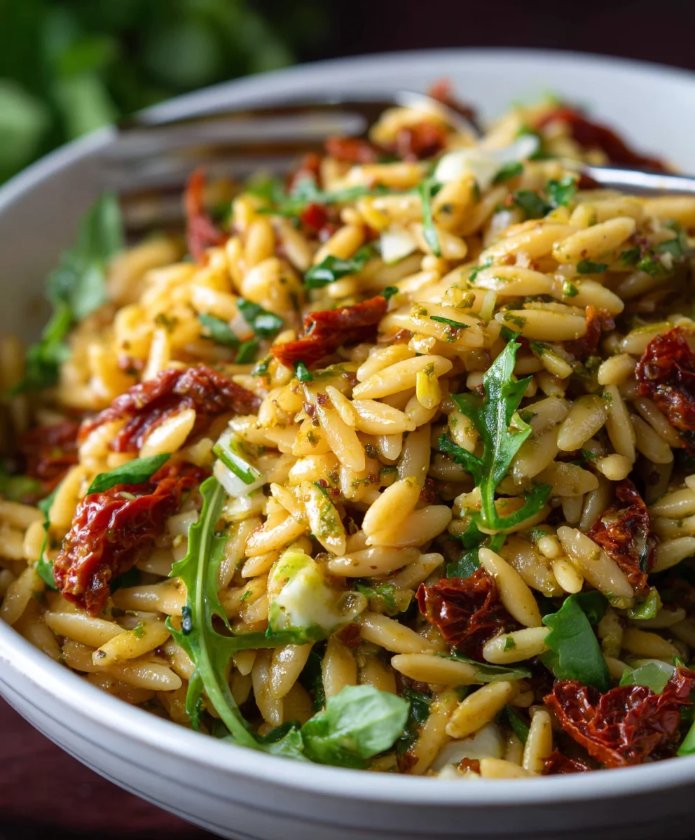 Sun-Dried Tomato Orzo Pesto Salad - Quick & Flavorful