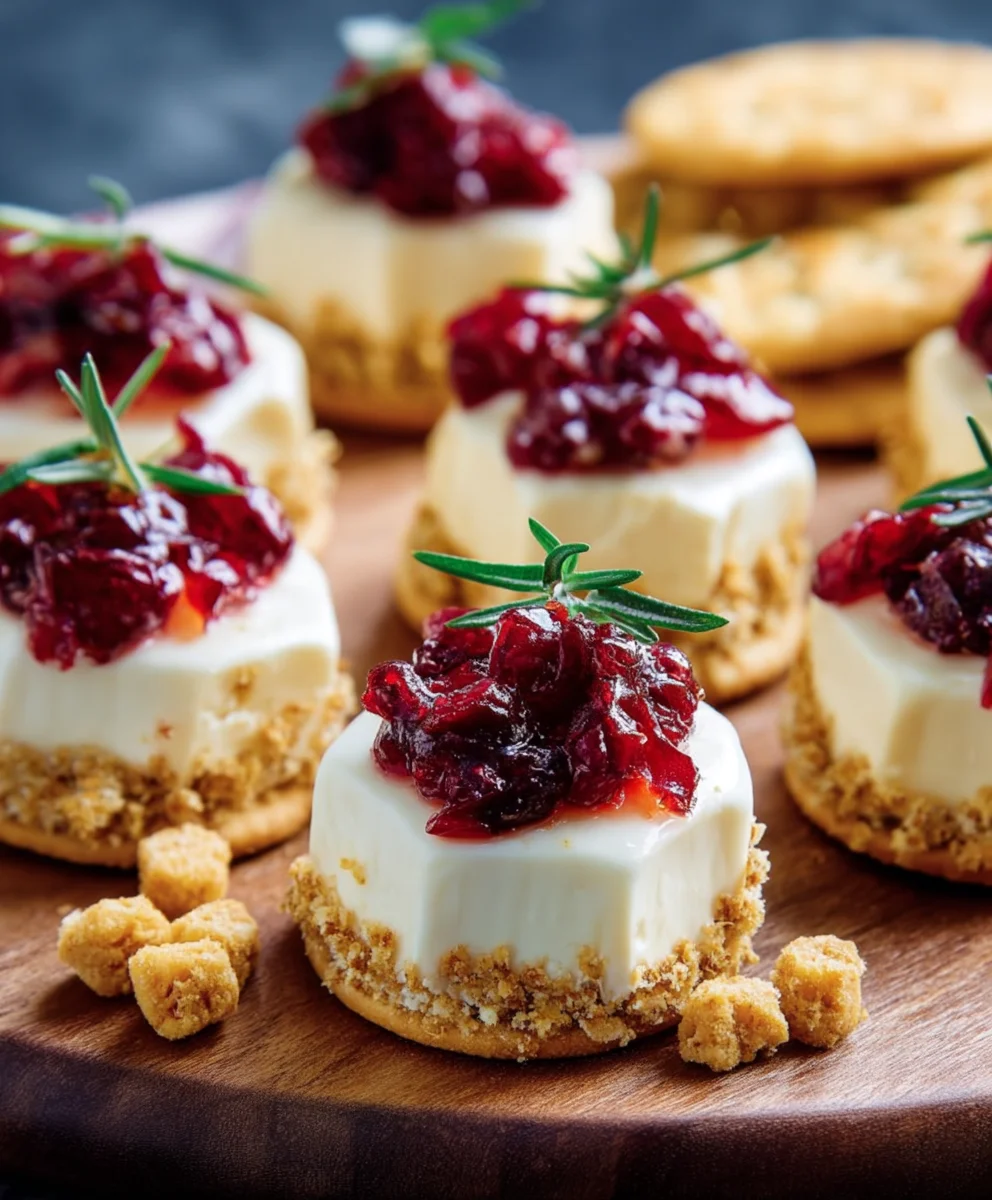 Easy No-Bake Cranberry Brie Bites Appetizer
