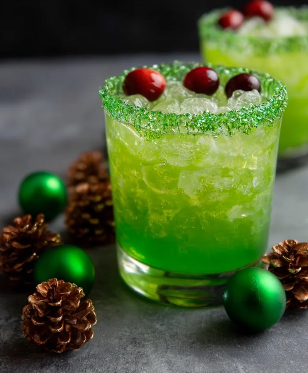 Festive Grinch Non-Non-Non-Alcoholic Alternativeic Cocktail Recipe-Holiday Fun