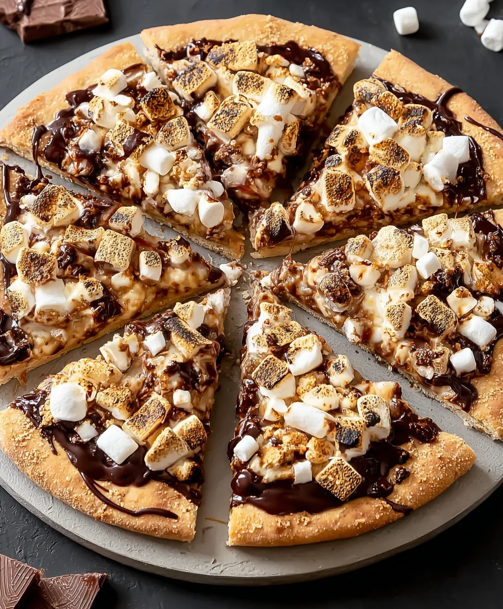 Easy S-mores Pizza Recipe- Decadent Dessert Pizza