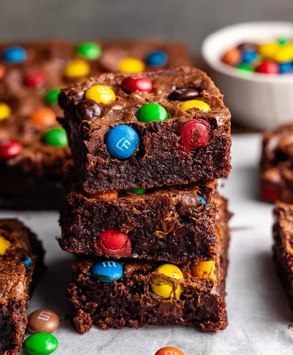 Easy Chocolate M&M Brownies-Quick & Delicious Treat
