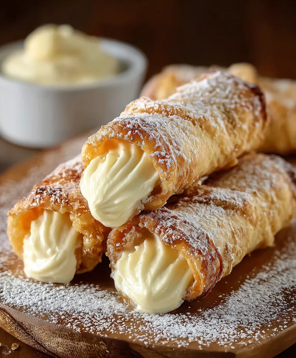 Easy Italian Cream Stuffed Cannoncini - Sweet Pastry Bites