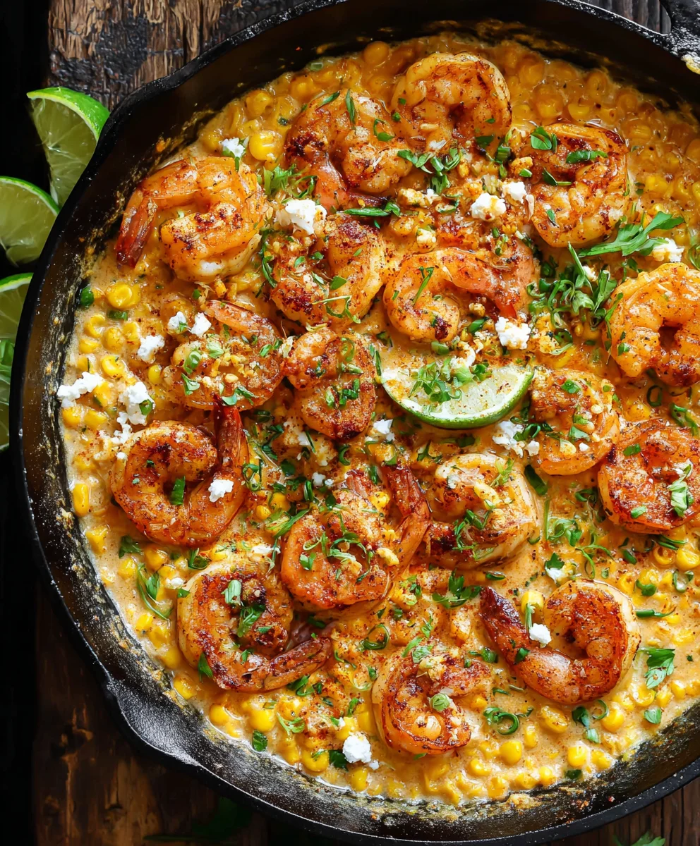 Shrimp and Creamed Corn - Quick One-Pan Dinner