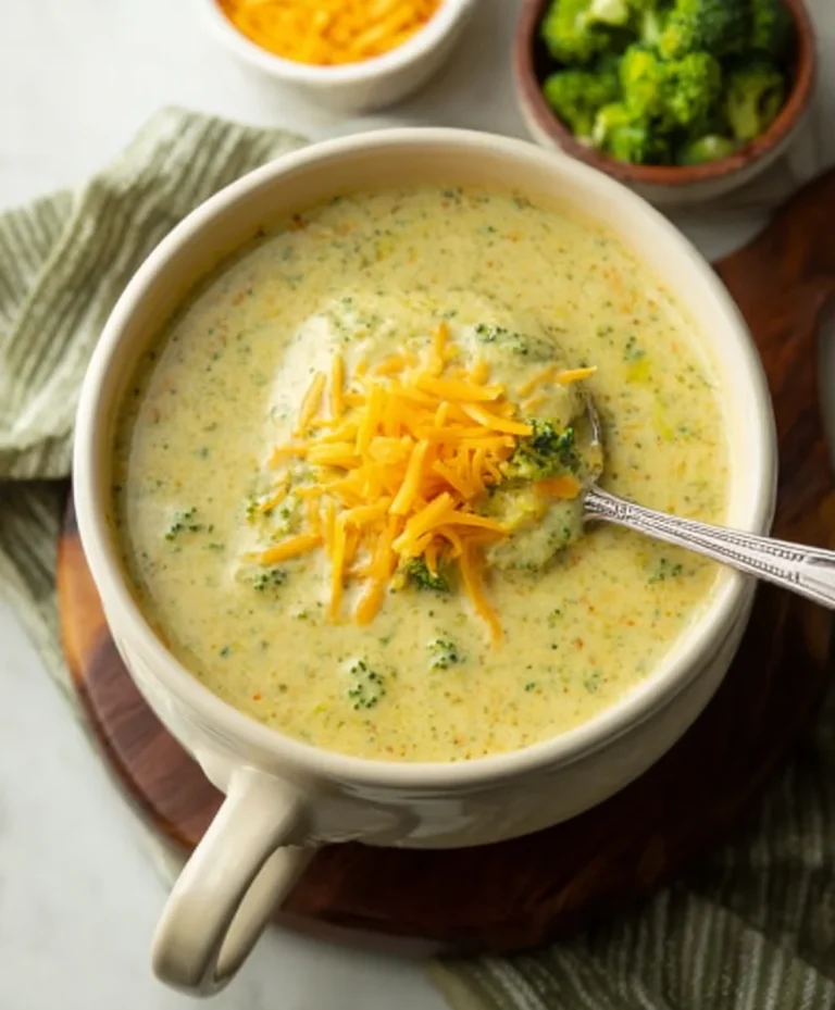 High Protein Broccoli Cheddar Soup – Deliciously Creamy