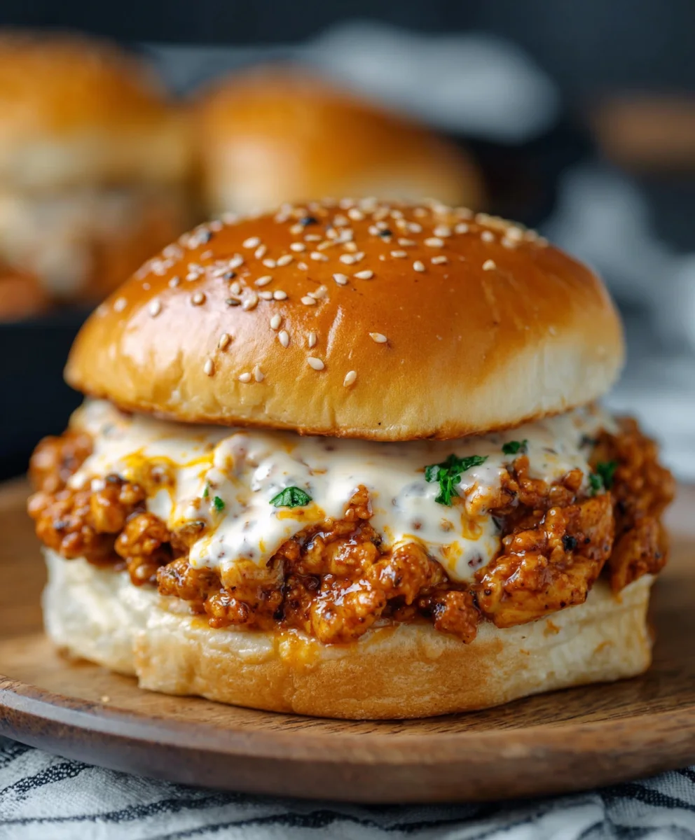 Cajun Chicken Sloppy Joes with Creamy Cheese