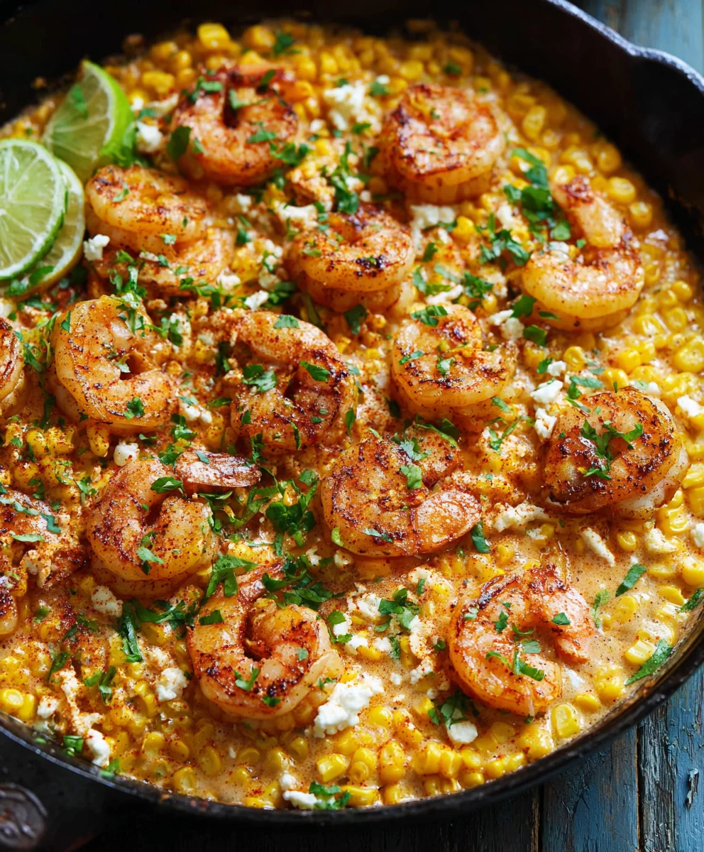 Shrimp and Creamed Corn - Quick One-Pan Dinner