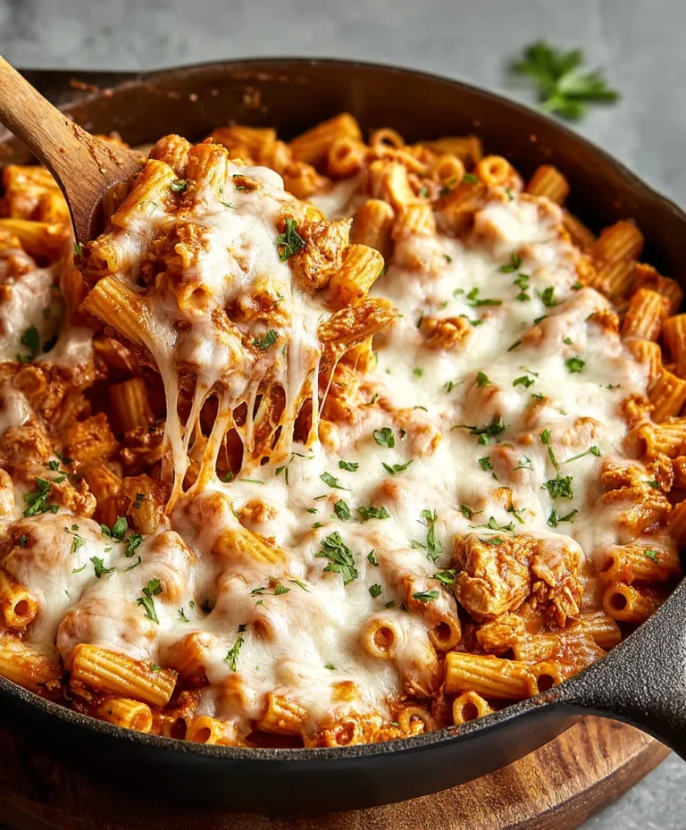 Easy Chicken Parmesan Pasta Skillet Recipe