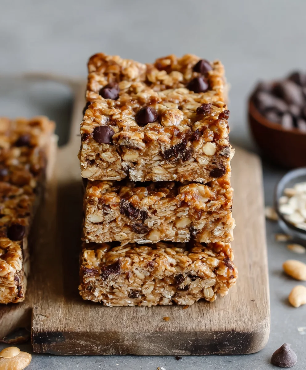 Soft-Baked Peanut Butter Granola Bars-Easy Recipe