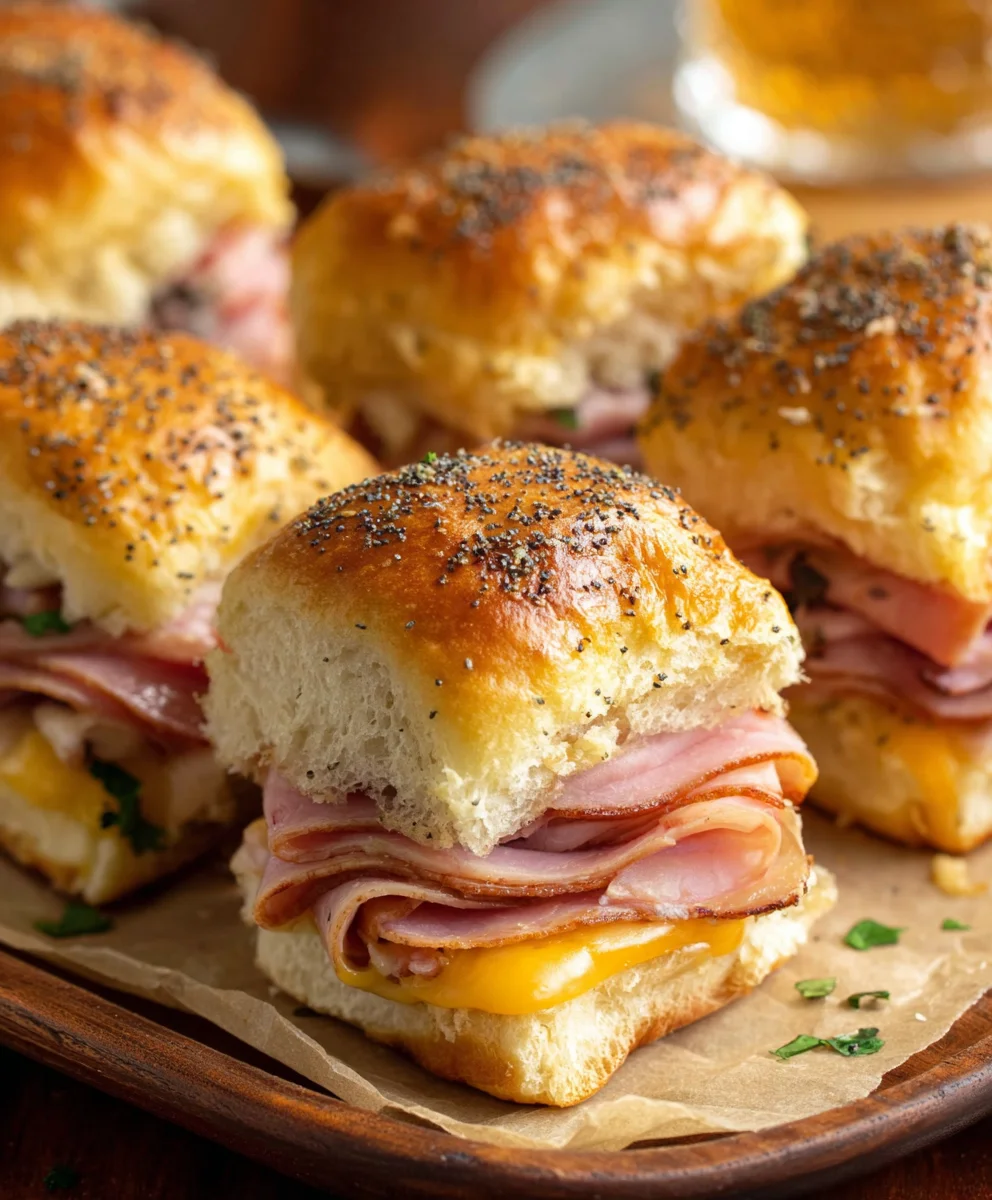 Baked Beef Beef Ham Cheese Sliders - Easy Appetizer