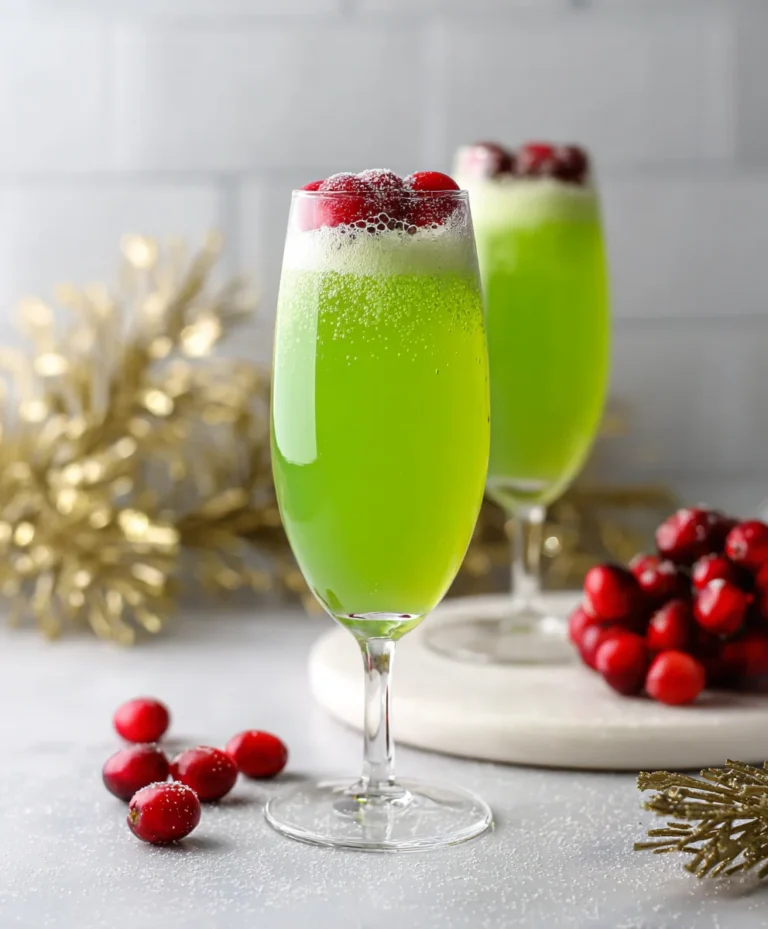 Grinch Mimosa Recipe- Festive Non-Non-Non-Alcoholic Alternativeic Holiday Drink