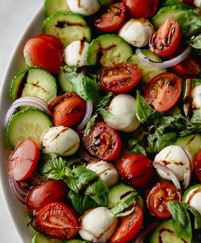 Fresh Cucumber Caprese Salad – Easy & Refreshing