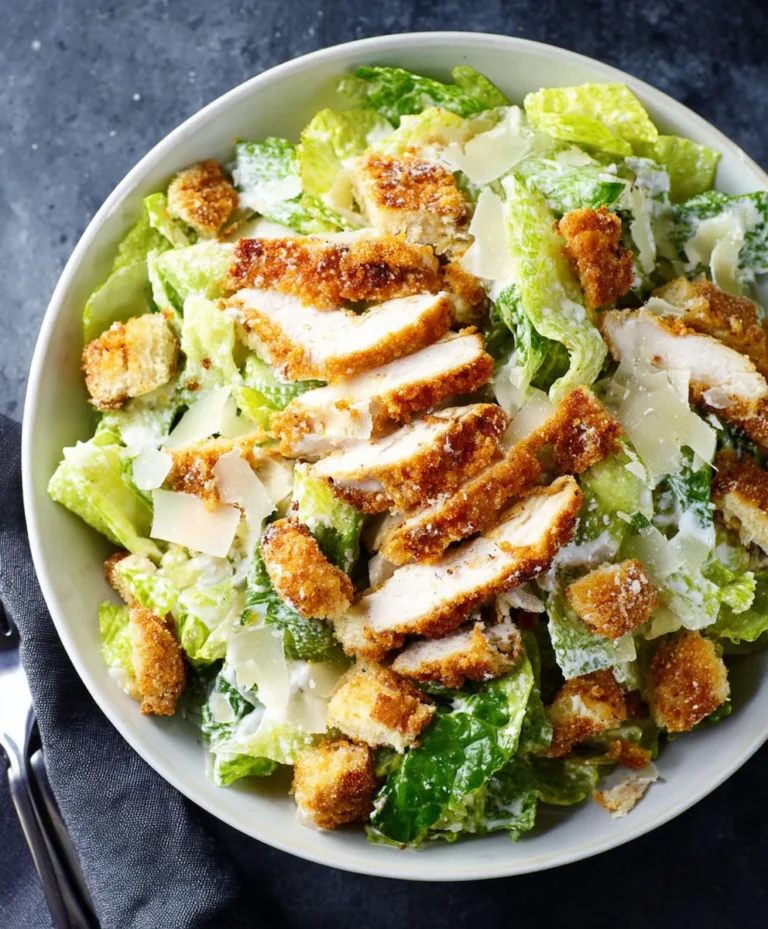 Crispy Chicken Caesar Salad- Best Easy Recipe