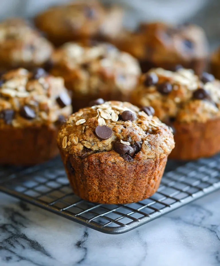 Healthy Banana Oatmeal Muffins-Chocolate Chip Boost