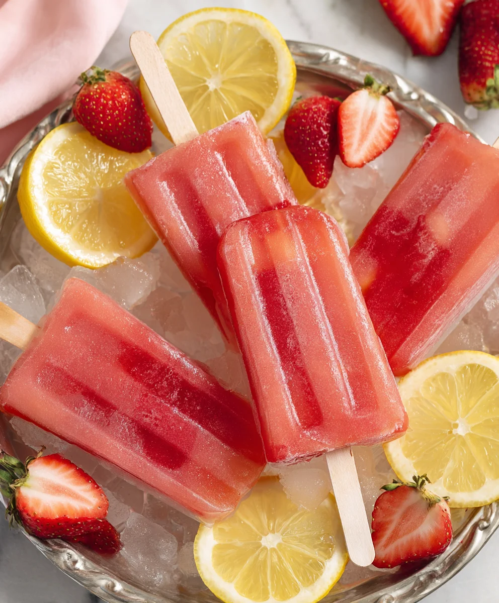 Strawberry Lemonade Popsicles-Refreshing Summer Treat