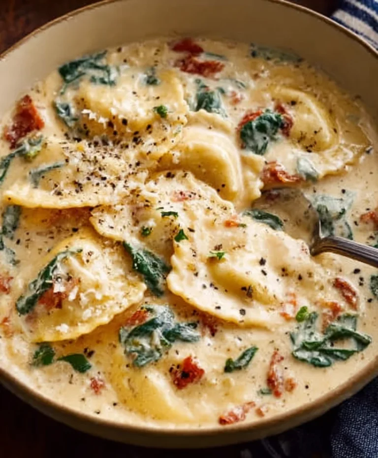 Creamy Tuscan Ravioli Soup – Easy Comfort Food