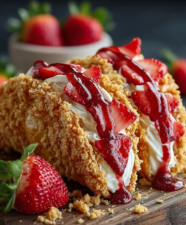 Strawberry Crunch Cheesecake Tacos-Easy Dessert Recipe