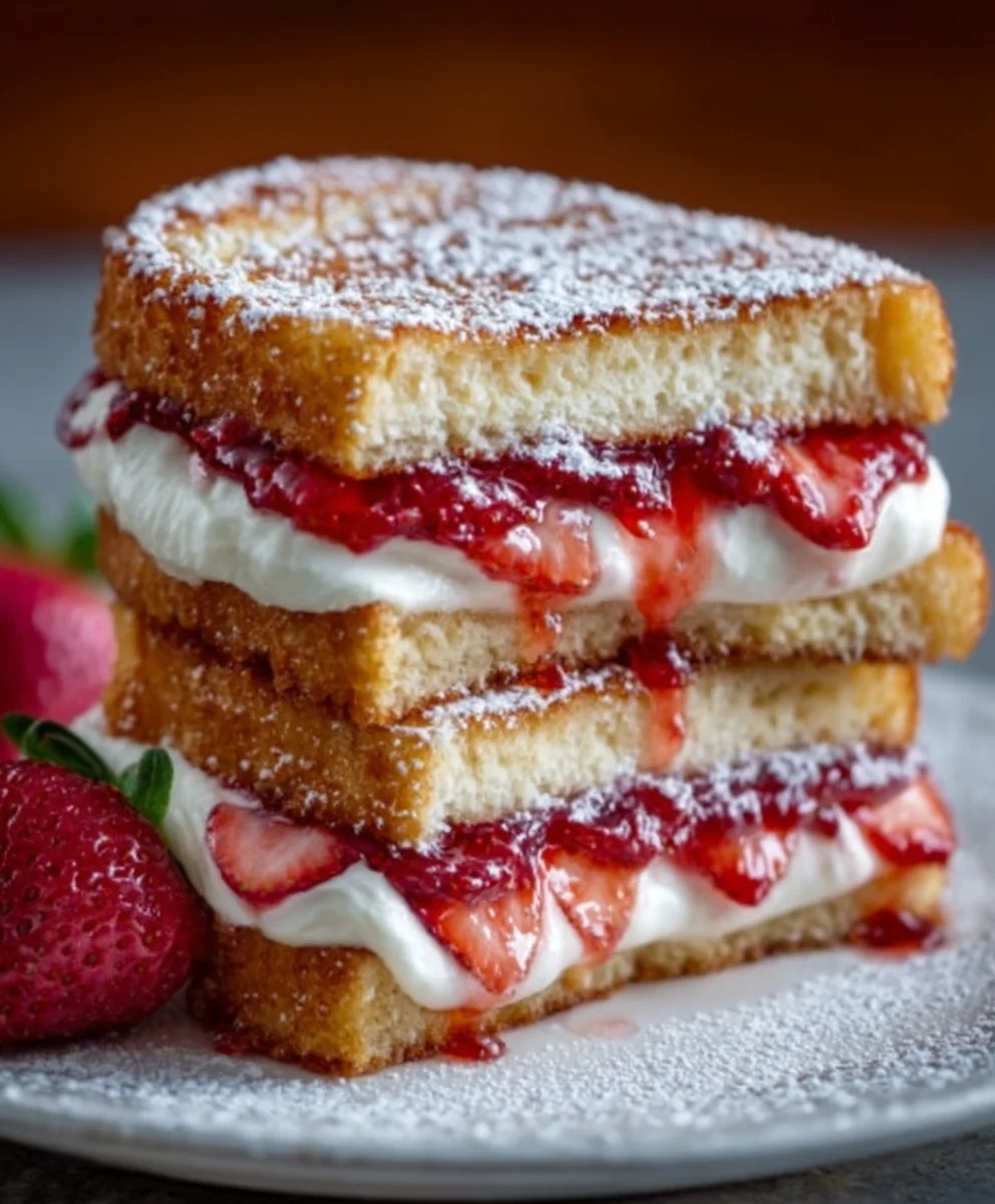 Fried Strawberry Cheesecake Sandwiches-Sweet Treat