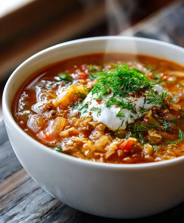 Hearty Beef Cabbage Roll Soup – Easy Comfort Meal