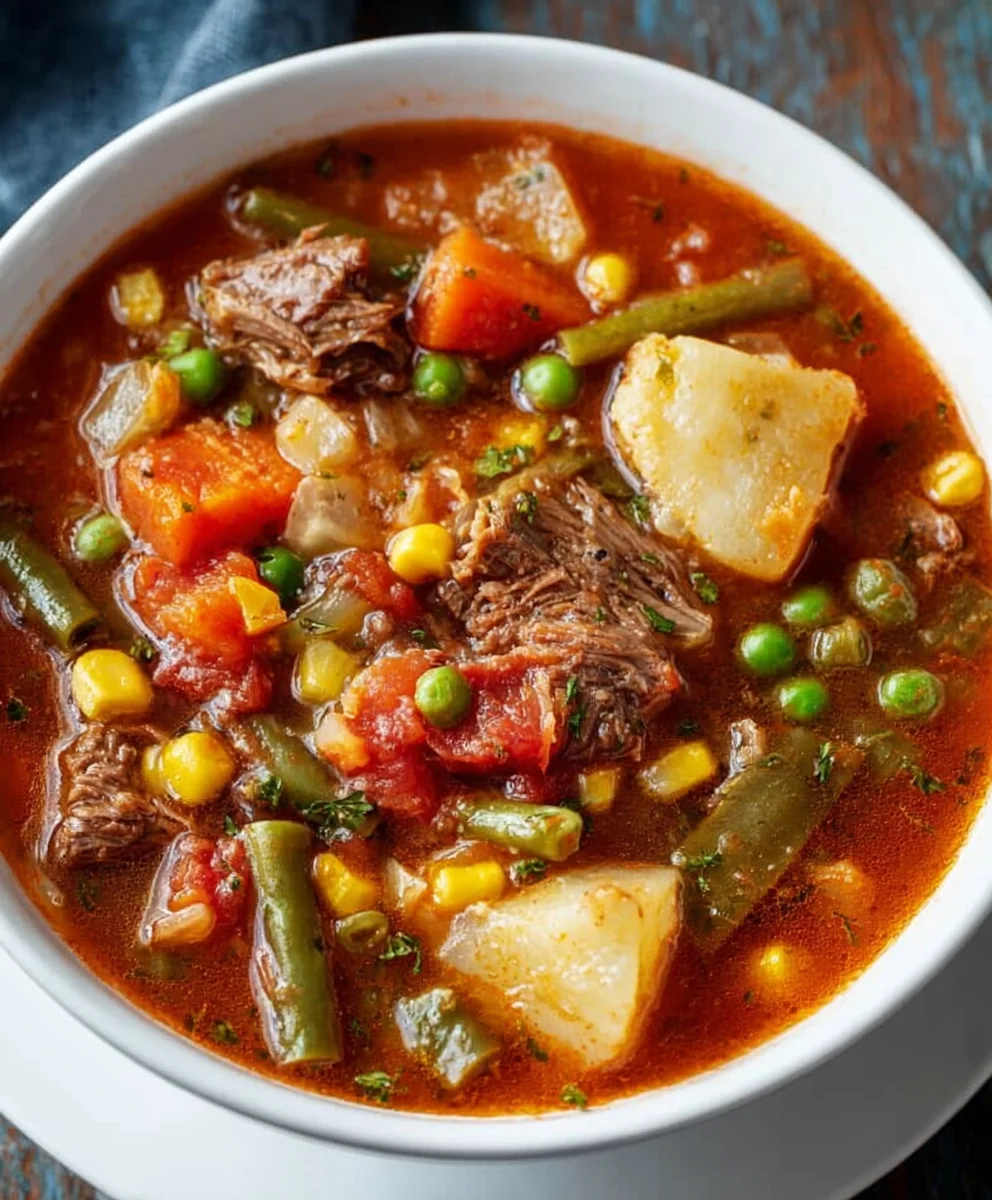 Old-Fashioned Vegetable Beef Soup Classic Recipe