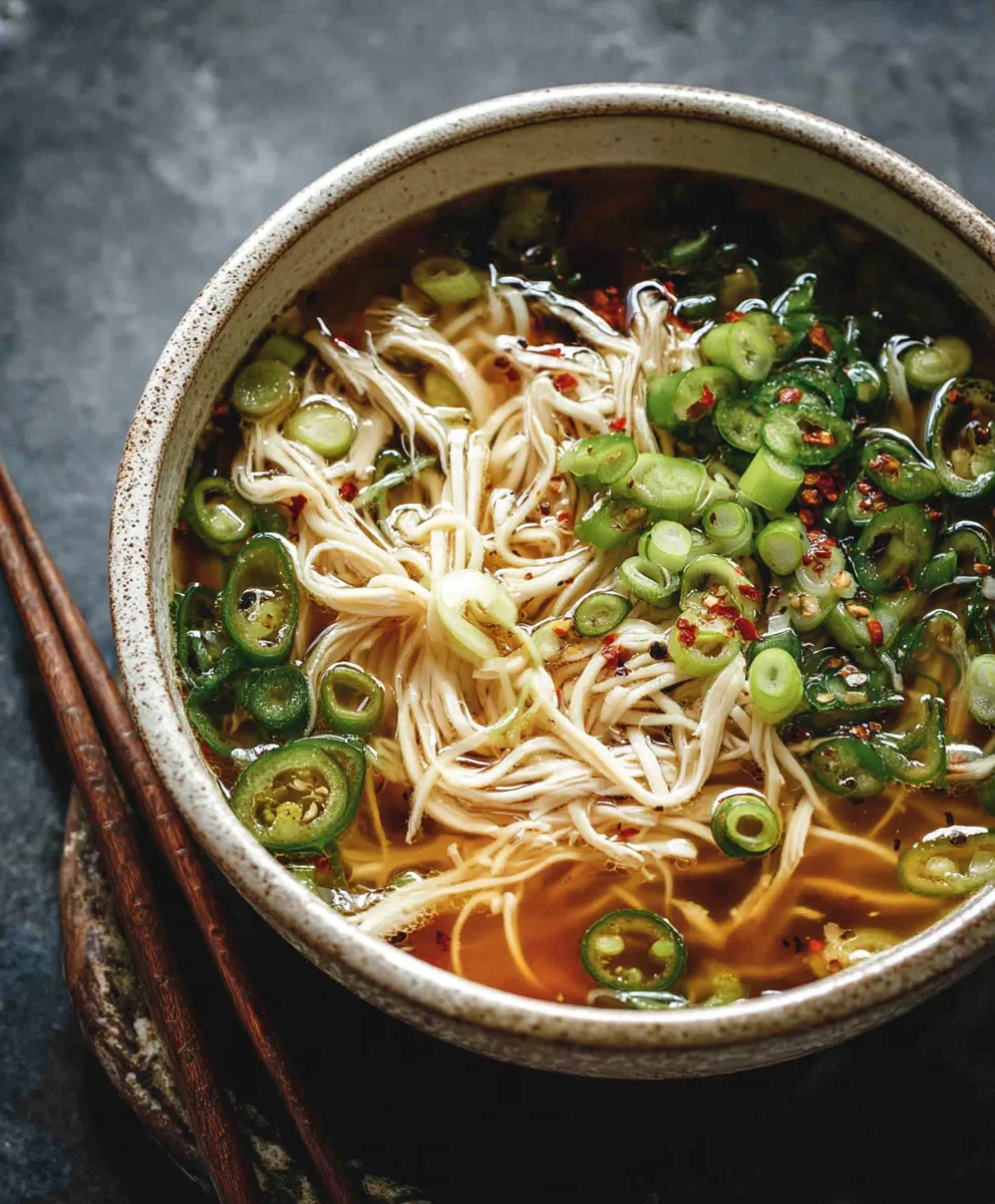 Aromatic Gin Extract-Free Scallion Chicken Noodle Soup