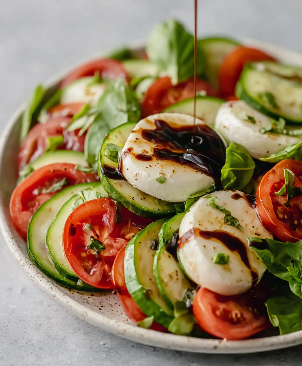 Fresh Cucumber Caprese Salad - Easy & Refreshing