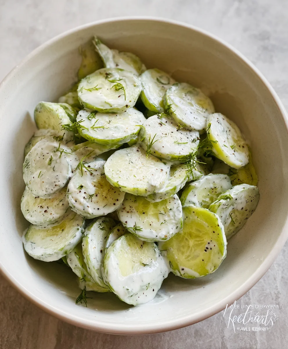 Creamy Cucumber Salad Recipe- Delicious & Easy