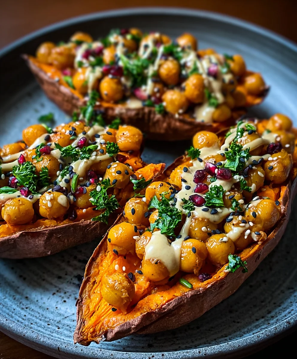 Sweet Potato Tahini Chickpeas - Easy Plant-Based Meal