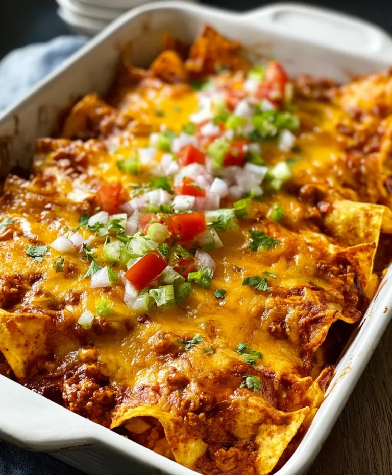 Easy Beef Tortilla Chip Enchiladas Recipe