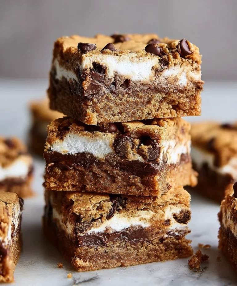 Peanut Butter Smores Blondies-Easy Chewy Treat