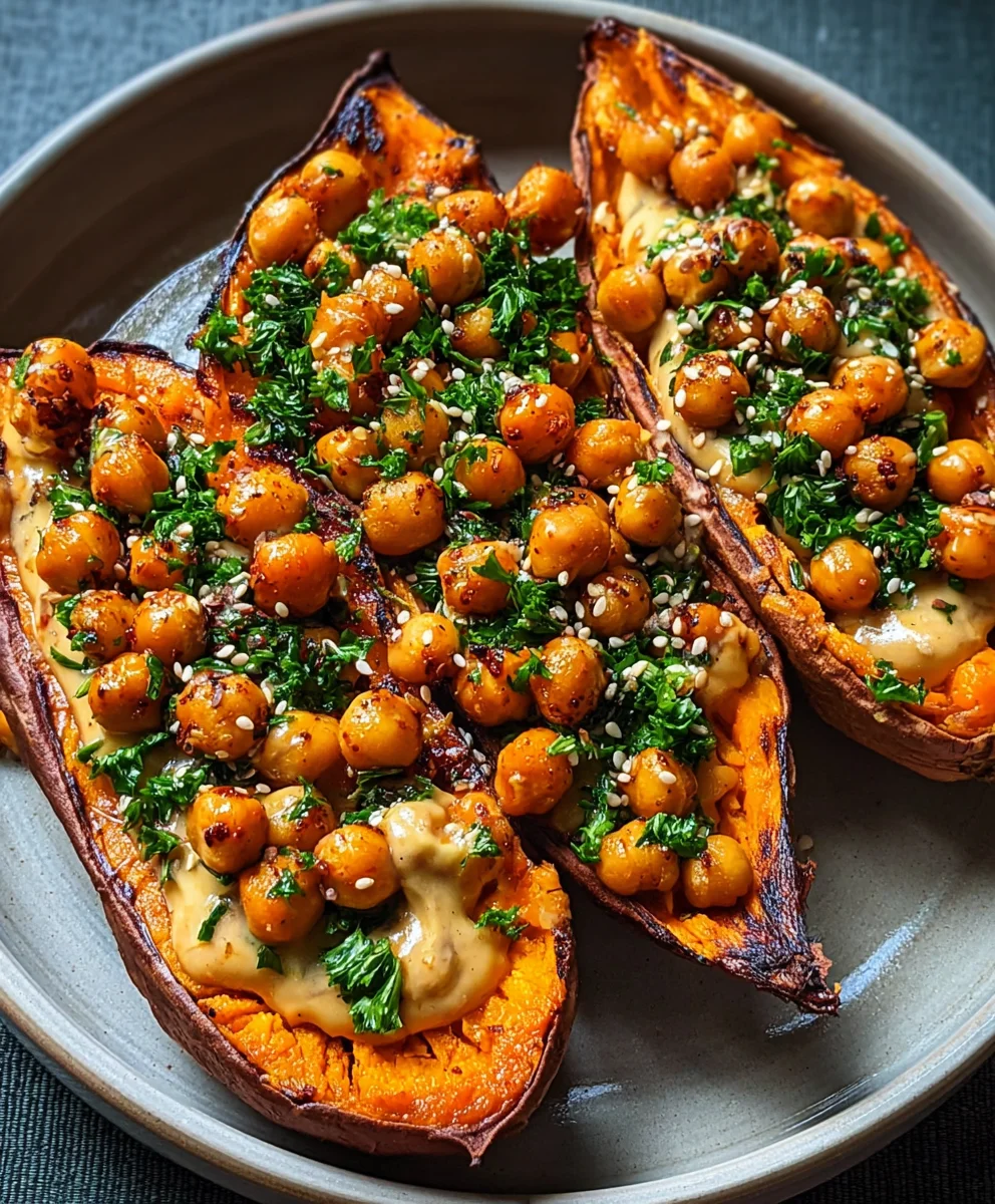 Sweet Potato Tahini Chickpeas - Easy Plant-Based Meal