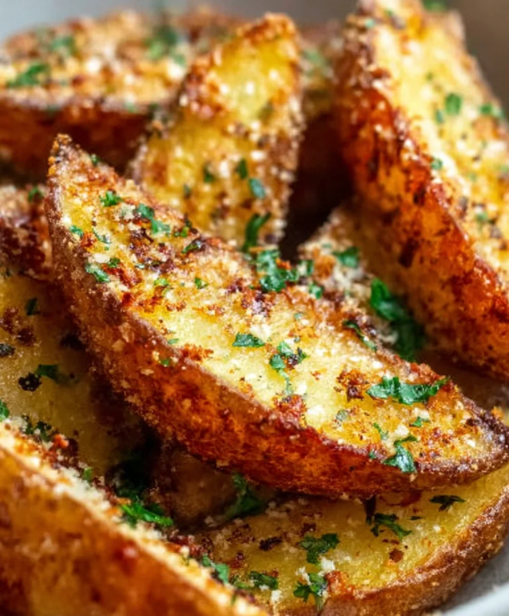 Garlic Parmesan Potato Wedges-Easy Baked Flavor